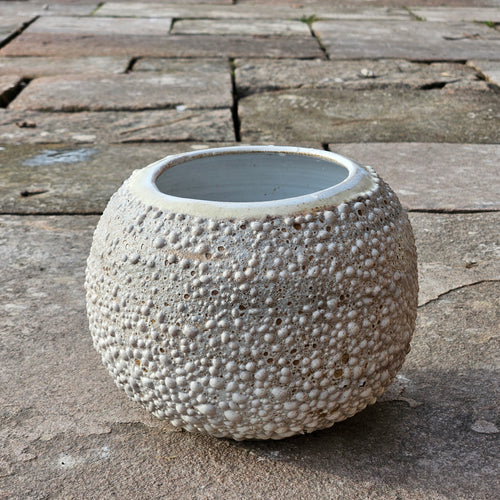 Crackle moonjar lichen glaze med vase